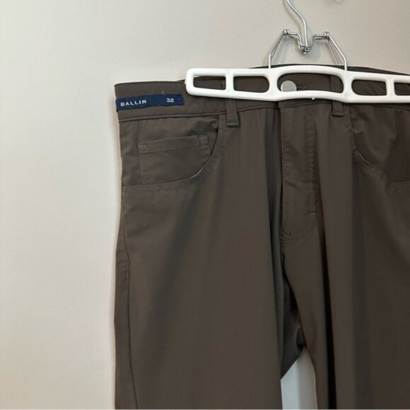 Ballin Crescent Modern Fit Brown Stretch Comfort Pants 32W 36L Tall Performance - Picture 4 of 10